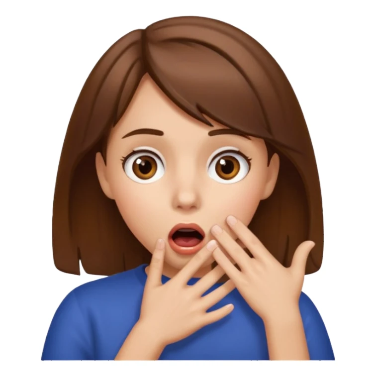 şaşırma eli ağzına götürme, kız sticker