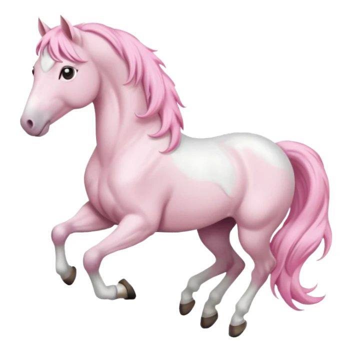 White full body horse with soft pink hair sticker