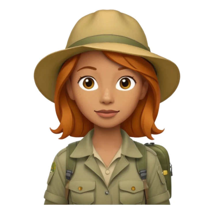 
wildlife photographer, trekking clothes, ginger hair sticker