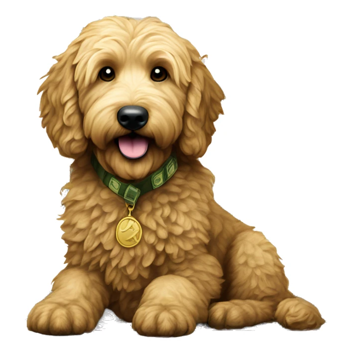 Tactical Golden Doodle on a united states dollar bill sticker