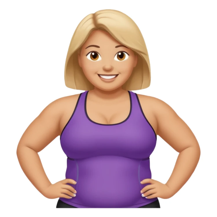 midsize overweight woman in workout gear sticker