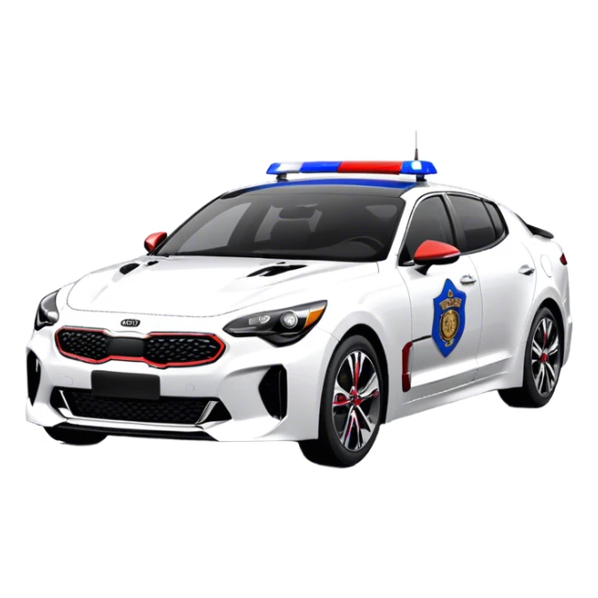 Police Car - Kia Stinger (Model Year: 2018) (Iconic Colour: White with blue and red markings) sticker