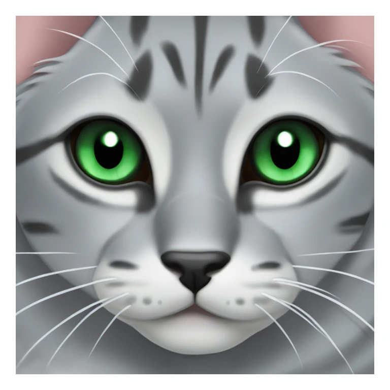 Face of bengal gray silver cat with esmerald ligth eyes sticker