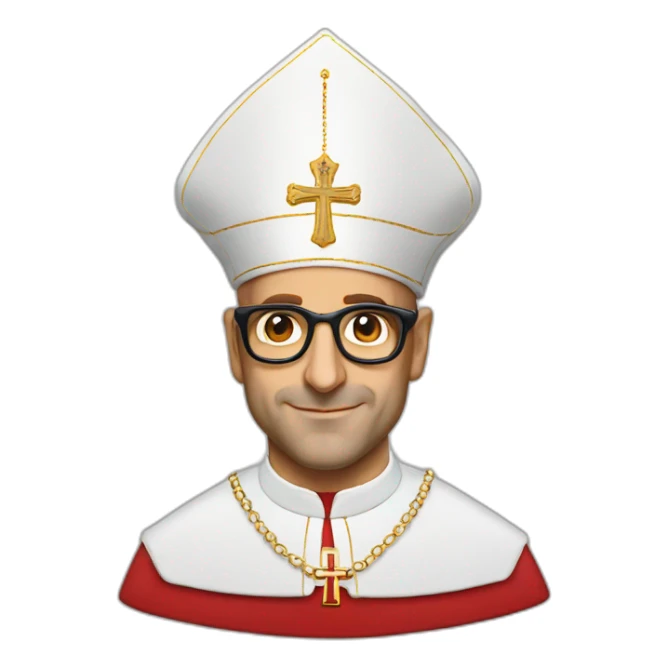 stanley tucci as a religious cardinal hat sticker
