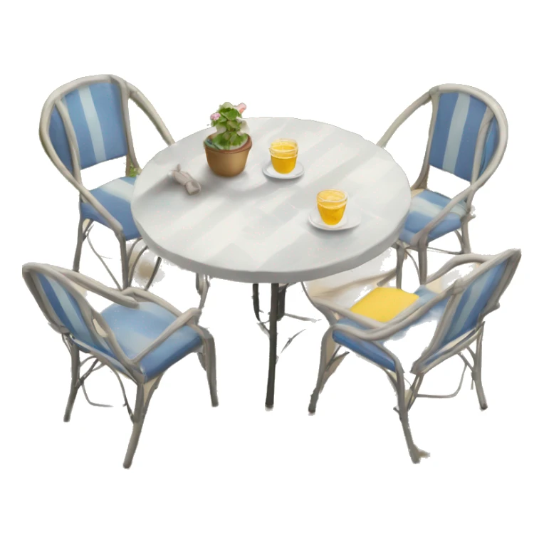 Terrasse Parisienne upée avec deux chaises et une table sticker