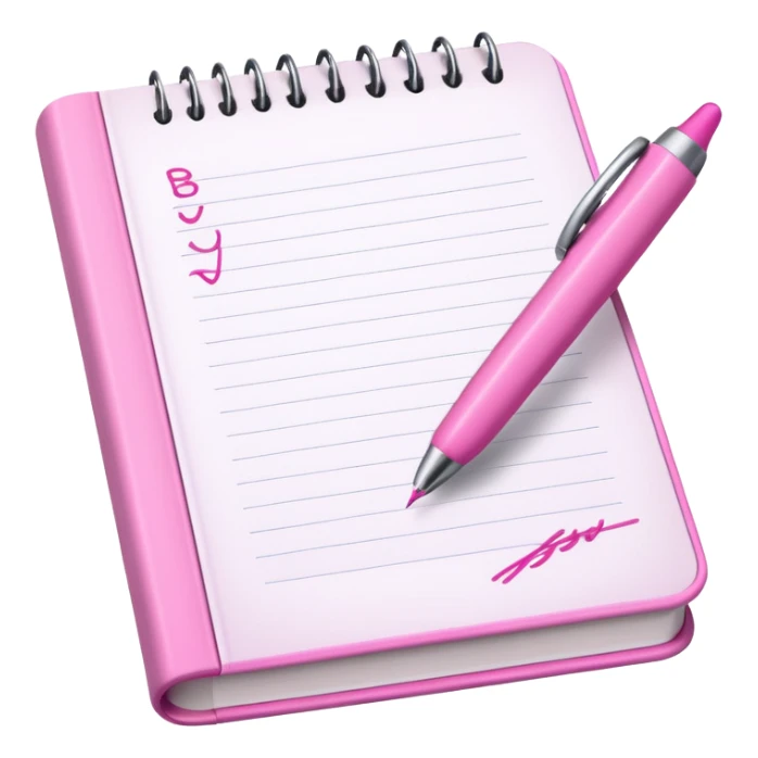 pink book and note pen add on it the word BUSY sticker