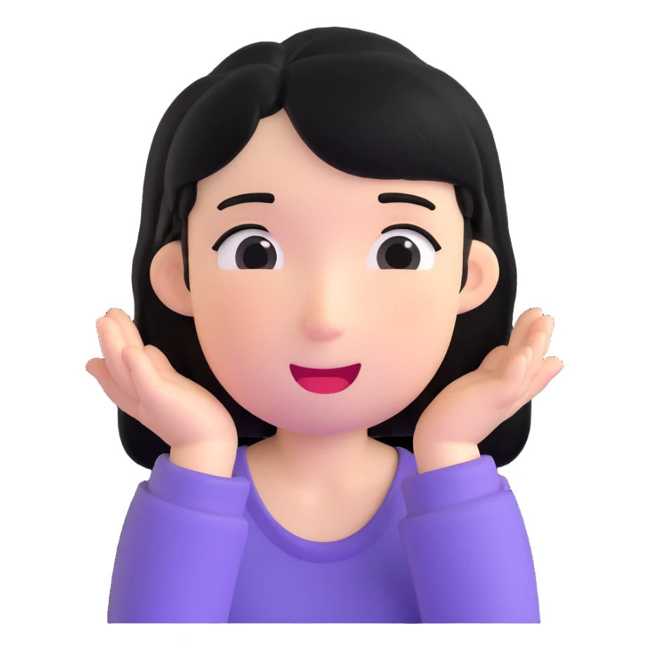 embarrassed white face with black hair sticker