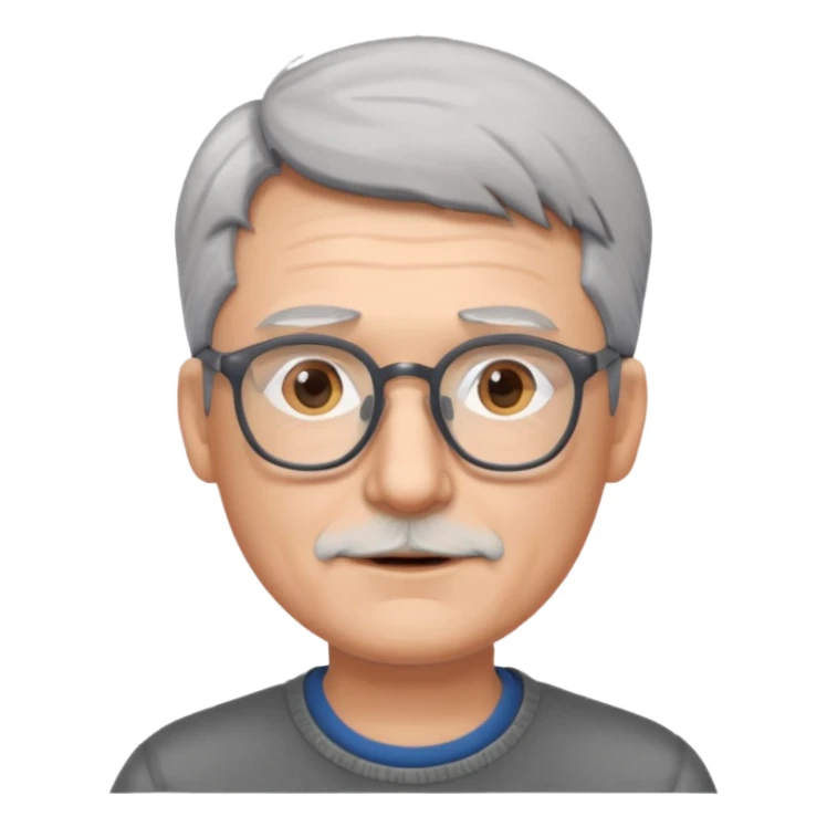 father with glasses and gray hair sticker