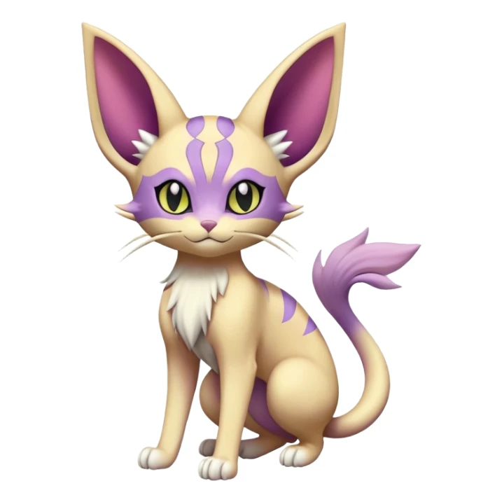 Espeon-Meowth-Delcatty-Fakémon-hybrid-creature (full body)  sticker