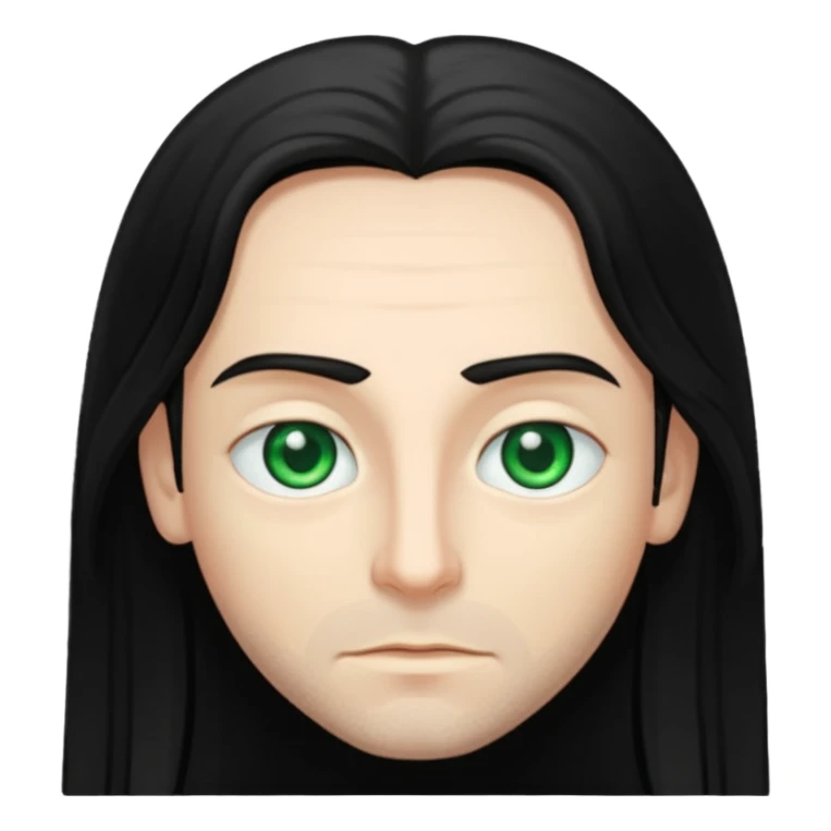Rob Pilatus with green eyes, long black hair sticker