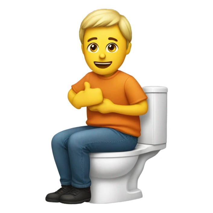 Sitting on toilet sticker