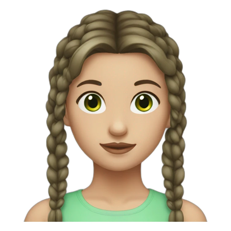 girl with green eyes, with bun and brunette hair sticker