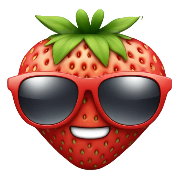 strawberry with sunglasses sticker