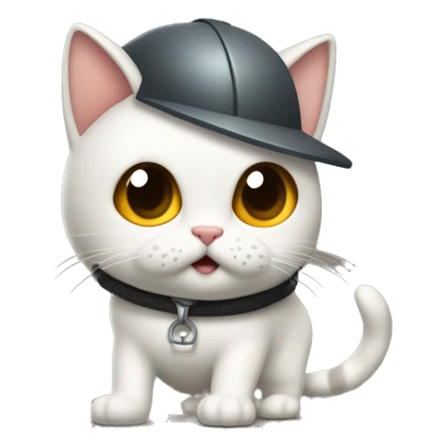 Gato con casco andando en monociclo en la cuerda floja sticker