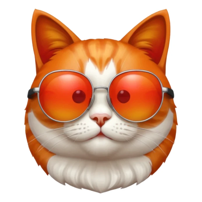 apple emoji cat with sunglasses sticker