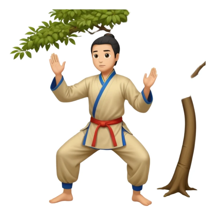 pratiquant de qi gong en position de l'arbre sticker