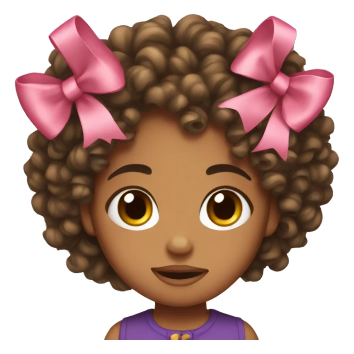 Curly hair with bows sticker
