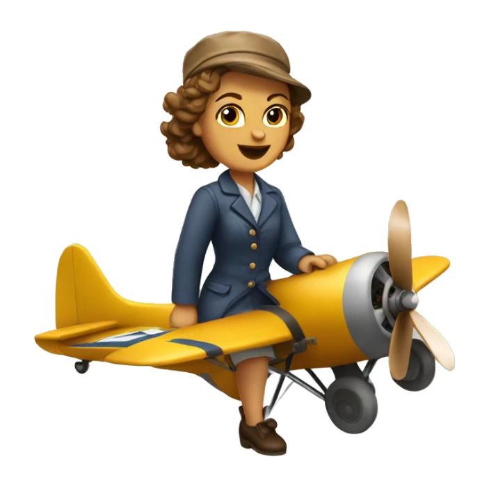 Amelia airhart flying a plane sticker