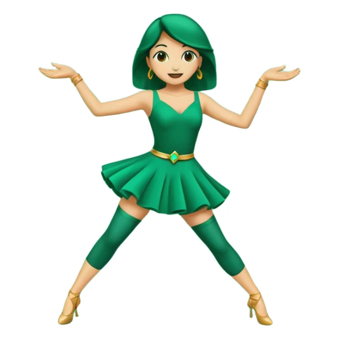 el numero 3 bailando en un fondo verde sticker