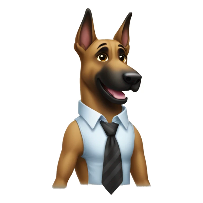 malinois qui danse avec une chemise et cravate  sticker