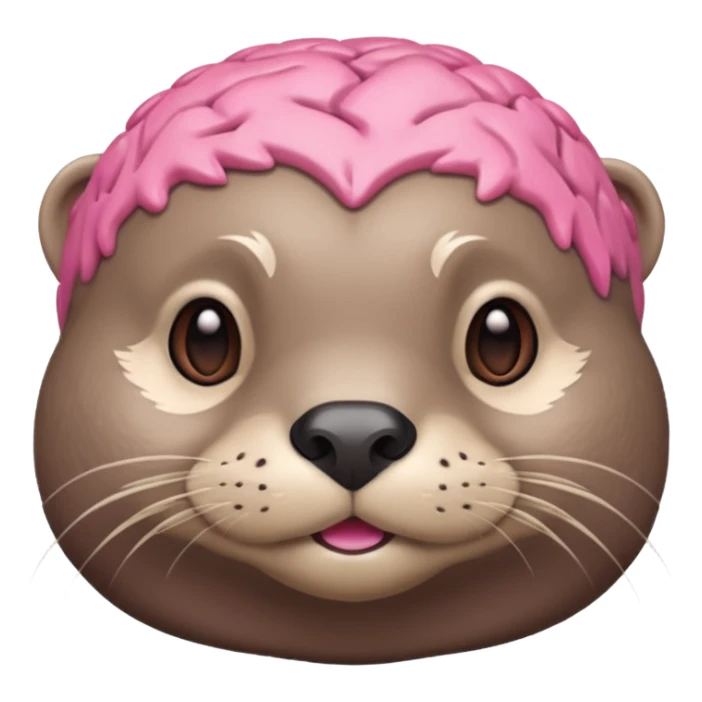 generate an otter with a very big  pink brain, sarcastic sticker