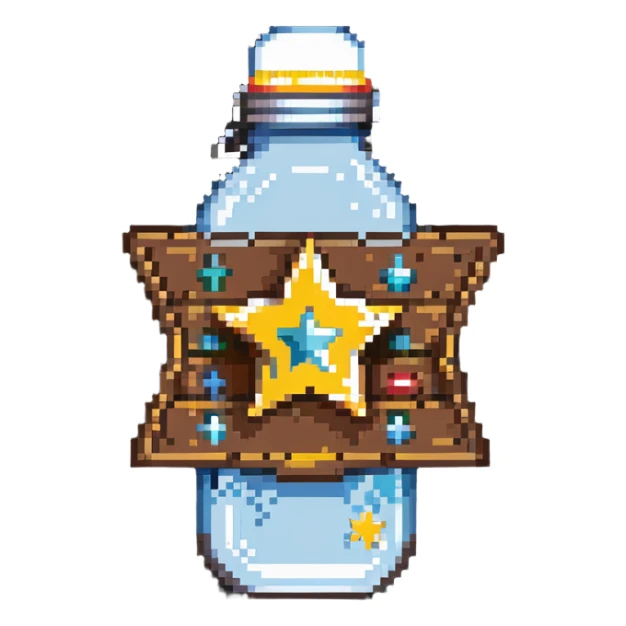 sheriff badge with star and baby feeding bottle in center sticker