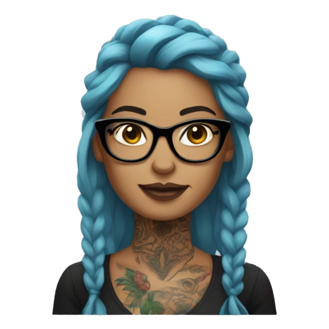 Tattooed woman with glasses sticker