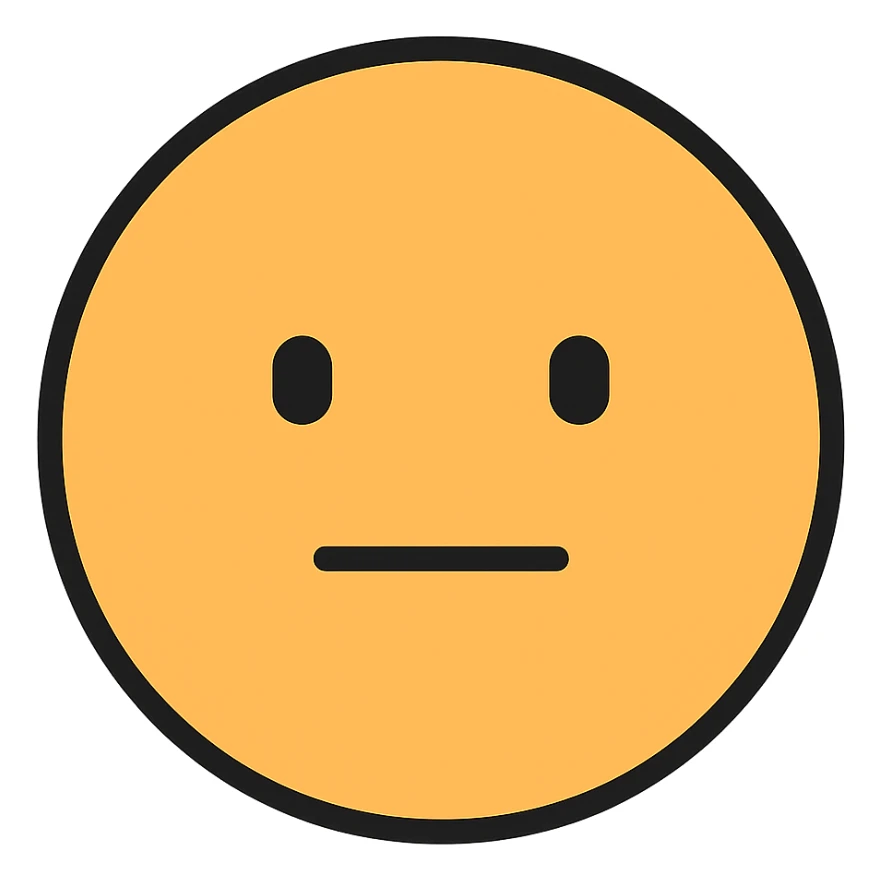 okey neutral face emoji, straight mouth, calm eyes sticker