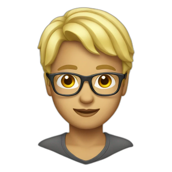 blond glasses sticker