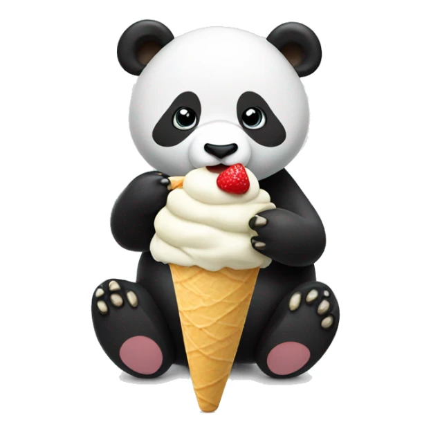 Panda eating ice cream sticker