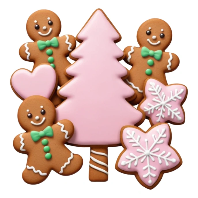christmas gingerbreads pastel pink sticker