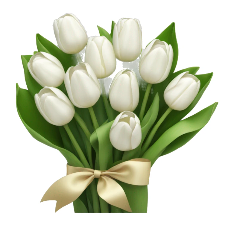 Bouquet of white tulips sticker
