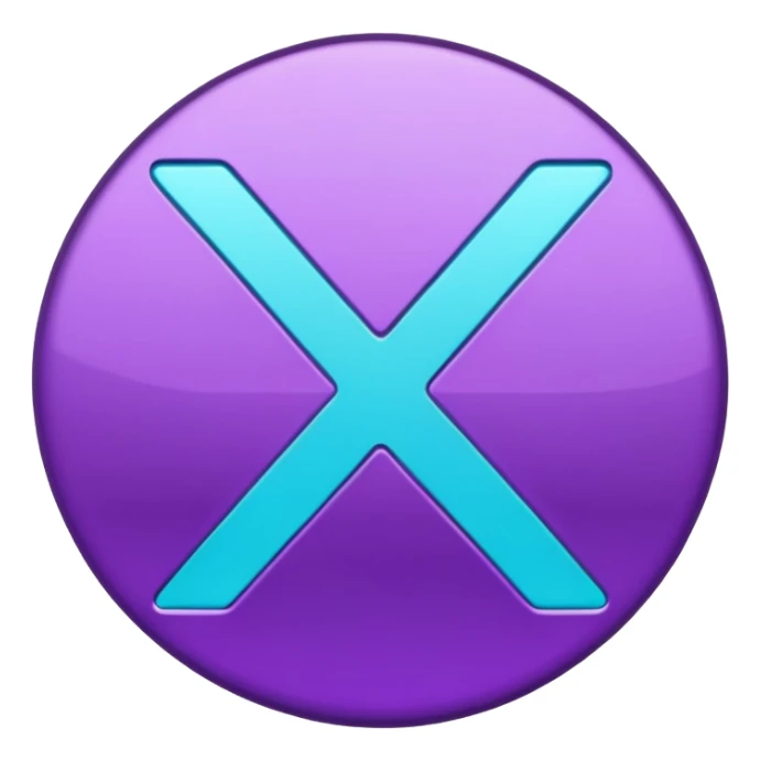 Purple and Cian symbol X twitter sticker