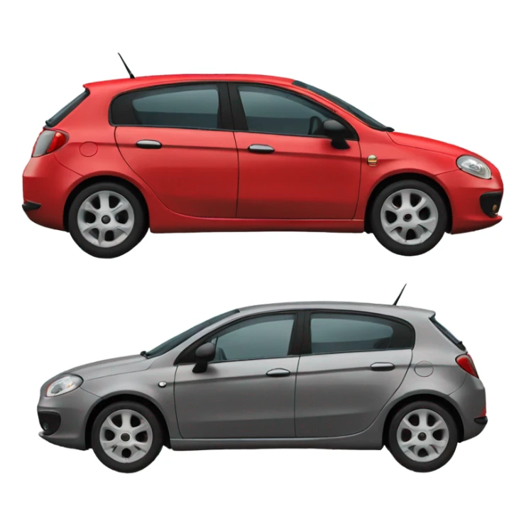 Red Fiat bravo emoji, 4 door on The sides sticker