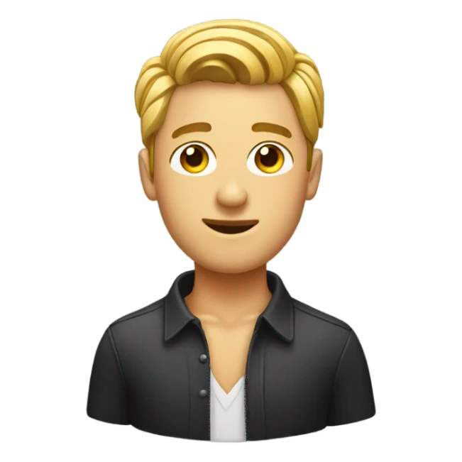 Earings on a middle part emoji guy  sticker