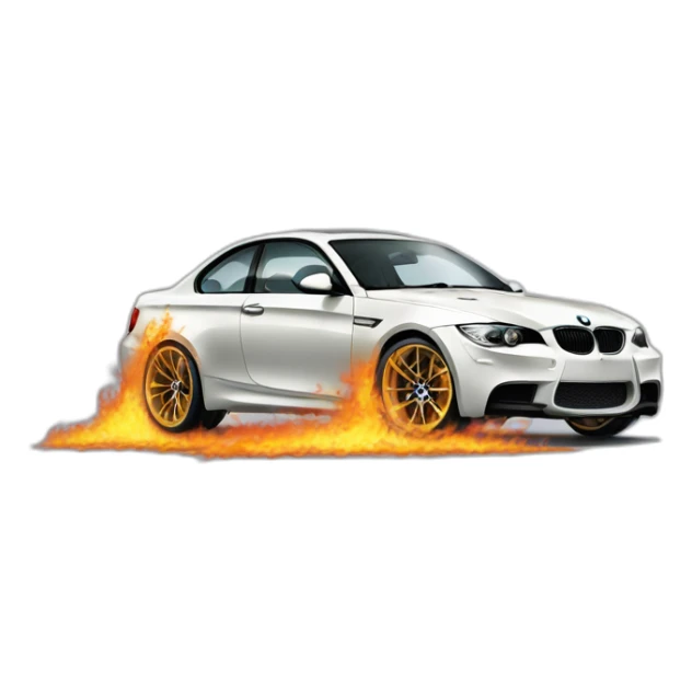 BMW drifts and fire in the wheels sticker