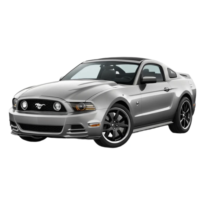 Grey 2014 mustang with black wheels and tinted windows sticker