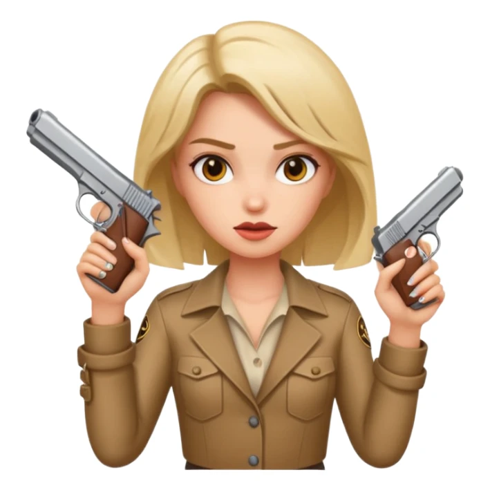 Crazy Girl with one handgun  sticker