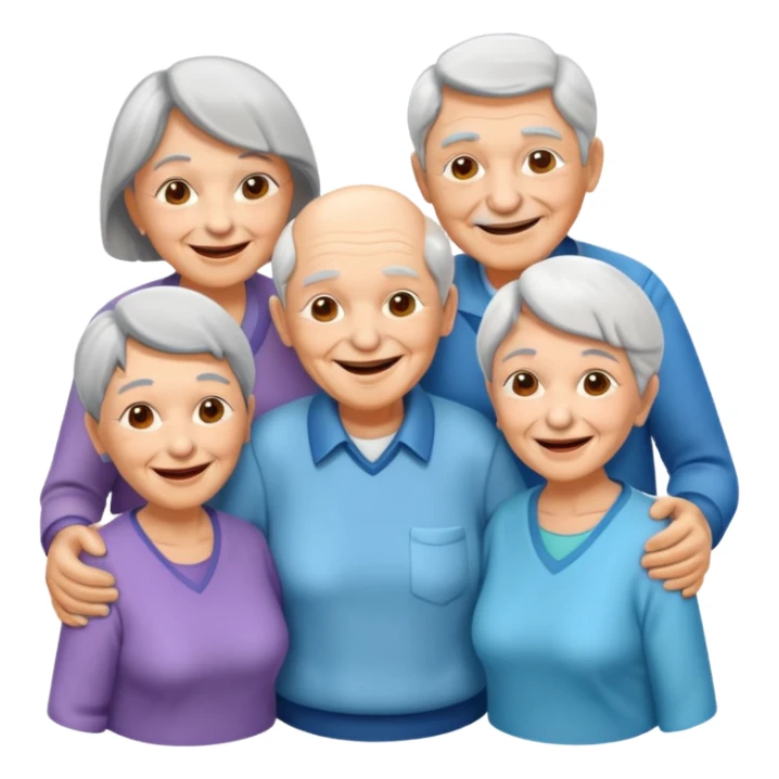 now a icon of three people isometric make all characters old demographic sticker