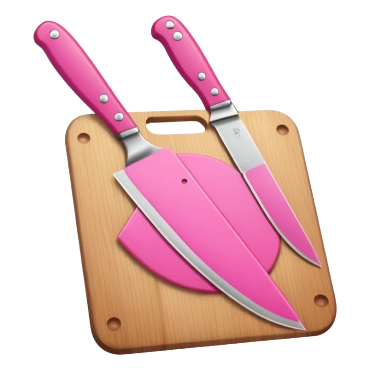 a cutting board with pink knife in pocket sticker
