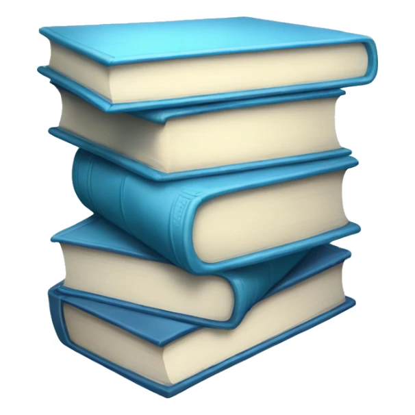 light Blue pile of books semi realistic sticker