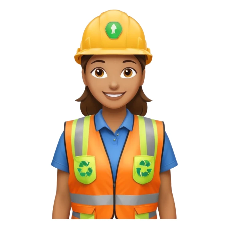 women, Waste Management, safety vest sticker