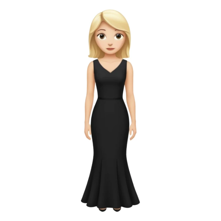 Blonde white woman in long fitted black dress  sticker