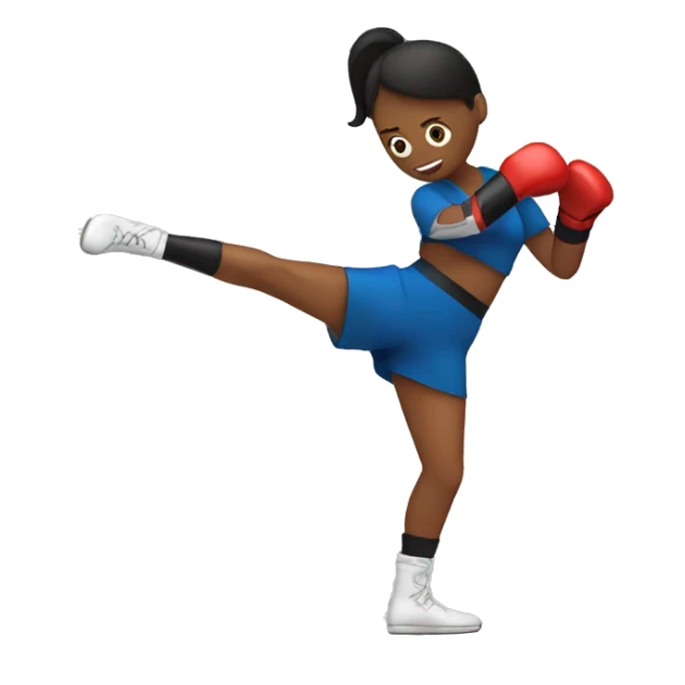 Woman kickboxing with a cast on her lag sticker