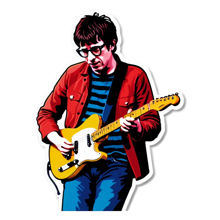 Blur guitarist Graham Coxon is playing the butterscotch telecaster. sticker