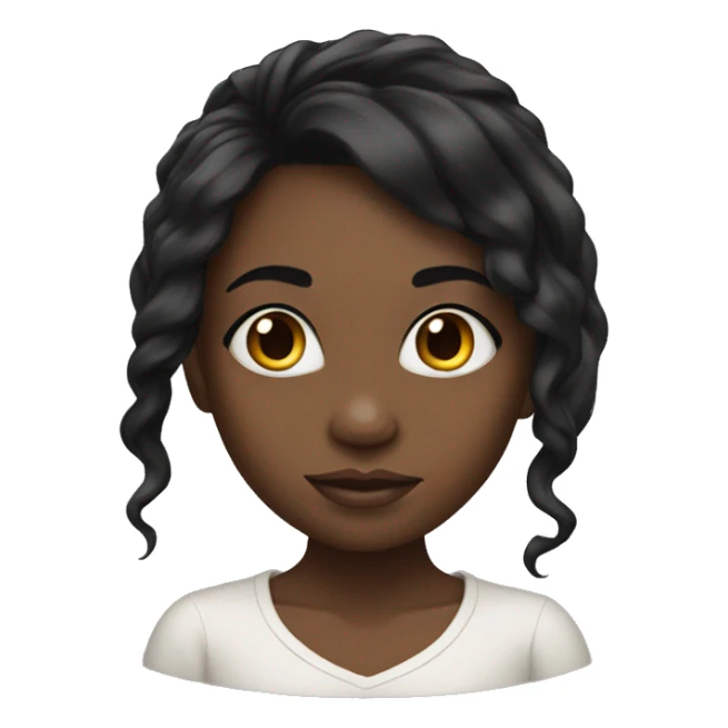A black girl with long eyelashes and long black hair sticker