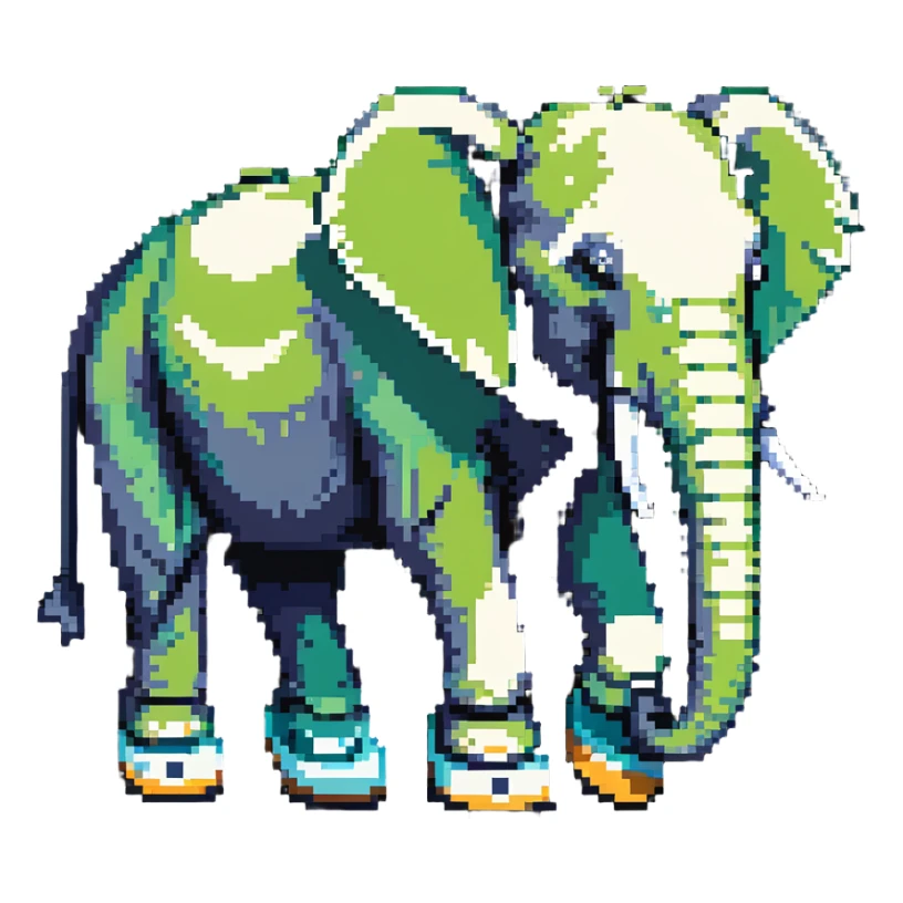 Larili Larila, cactus-skinned elephant with big Birkenstock sandals sticker
