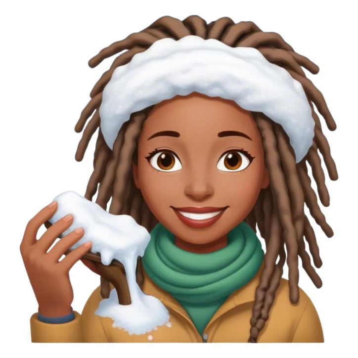 Black woman with locs removing snow sticker