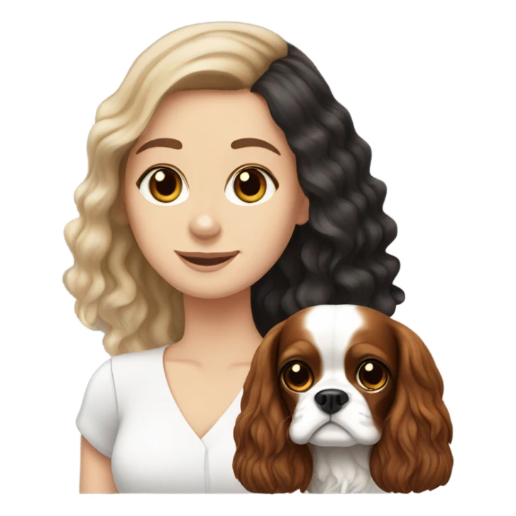 White Girl with black brown white cavalier  sticker