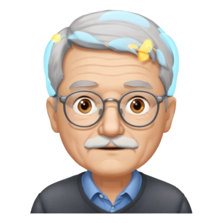 una imagen de un abuelo de 63 años con gafas sticker